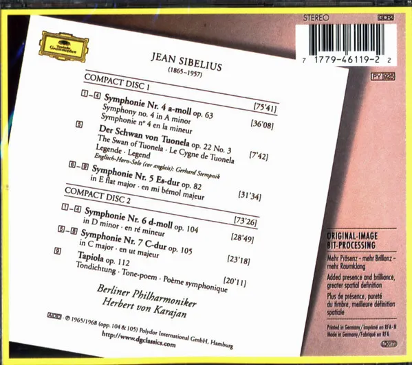 Symphonien Nos. 4-7 / Der Schwan von Tuonela · Tapiola