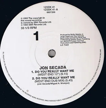 Do You Really Want Me (Todd Terry & West End Mixes)