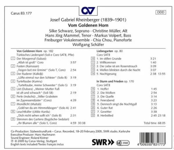Vom Goldenen Horn op.182 (Türkisches Liederspiel)