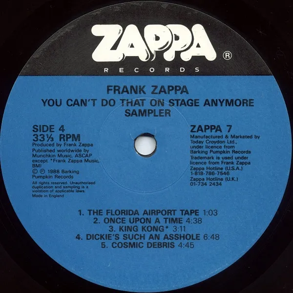 You Can't Do That On Stage Anymore Sampler
