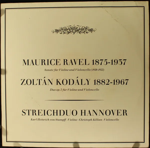 Sonate Für Violine Und Violoncello (1920-1922) / Duo Op.7 Für Violine Und Violoncello