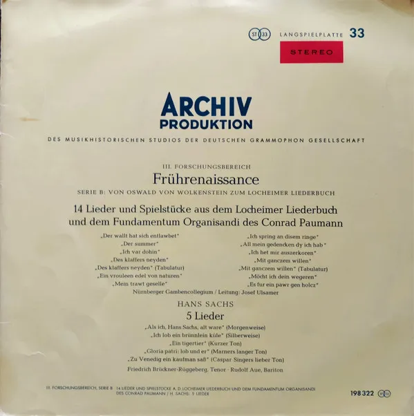 14 Lieder Und Spielstücke Aus Dem Locheimer Liederbuch Und Dem Fundamentum Organisandi Des Conrad Paumann ‧ 5 Lieder