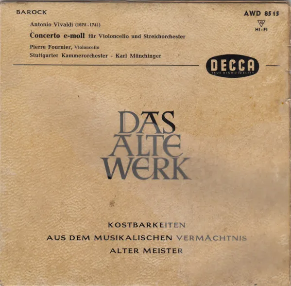 Concerto E-Moll Für Violoncello Und Streichorchester