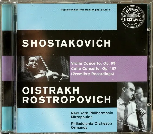 Violin Concerto, Op. 99, Cello Concerto, Op. 107 (Première Recordings)