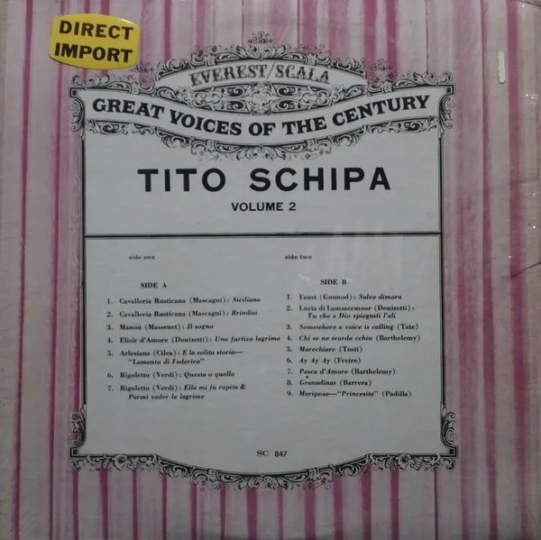 Great Voices Of The Century - Tito Schipa - Volume Two