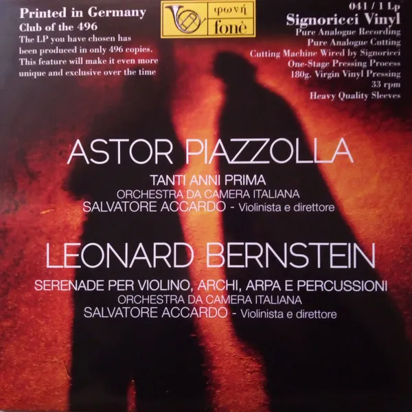 Tanti Anni Prima / Serenade Per Violino, Archi, Arpa E Percussioni