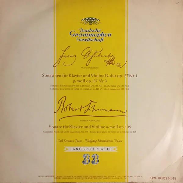 Sonatine Für Klavier Und Violine D-dur Op. 137 Nr. 1 g-moll Op. 137 Nr. 3 - Sonate Für Klavier Und Violine a-moll Op. 105