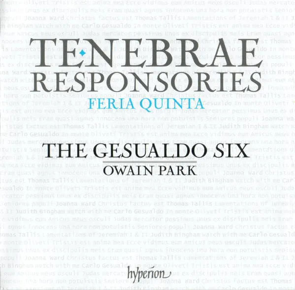Tenebrae Responsories For Maundy Thursday