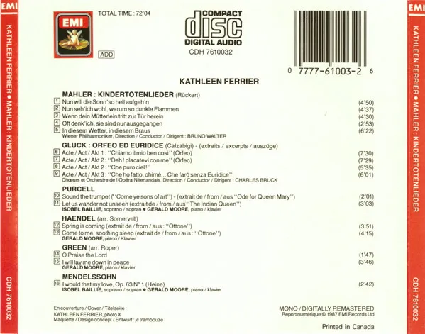 Kindertotenlieder / Arias & Songs