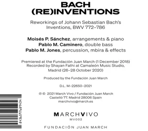Inventionen BWV 772-786 für Klavier, Kontrabass, Percussion - "(Re)Inventions" (Jazz-Versionen)