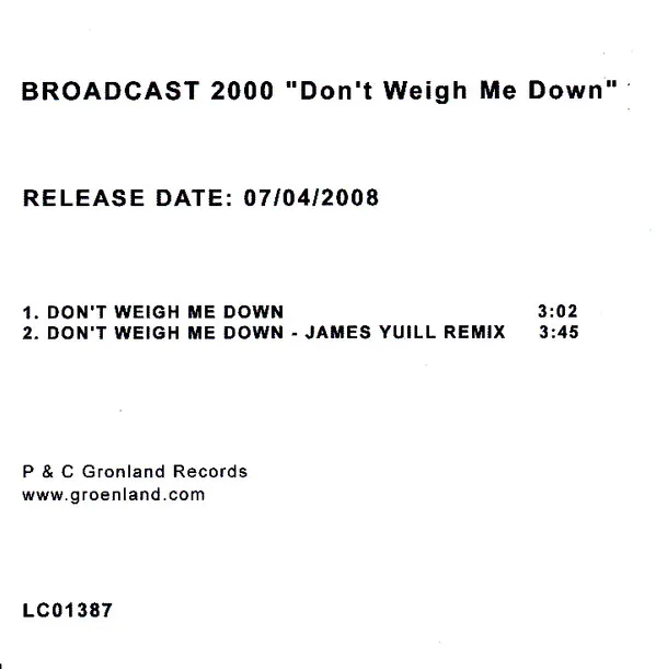Don't Weigh Me Down