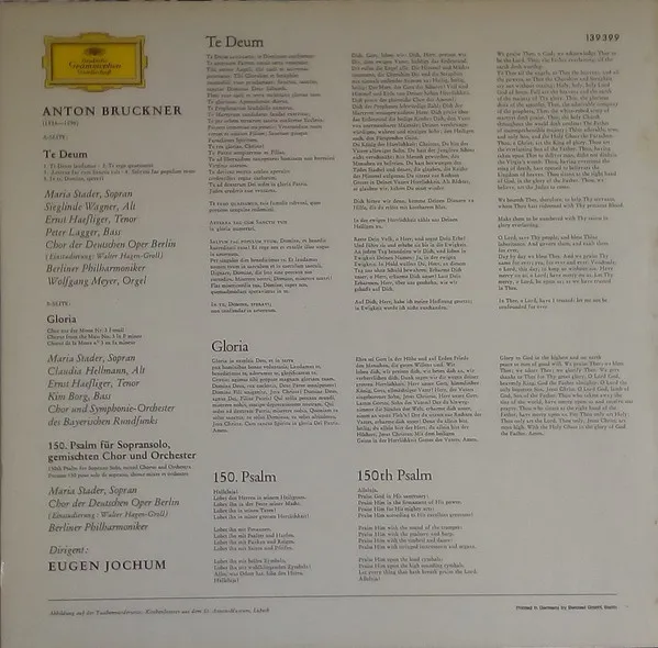 Te Deum ‧ Gloria Aus Der F-Moll Messe ‧ 150. Psalm