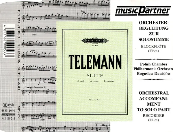 Suite A-Moll (Orchesterbegleitung Zur Solostimme, Blockflöte (Flöte)) = Suite In A Minor (Orchestral Accompaniement To Solo Part, Recorder (Flute))