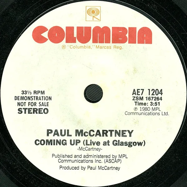 Coming Up (Live At Glasgow)