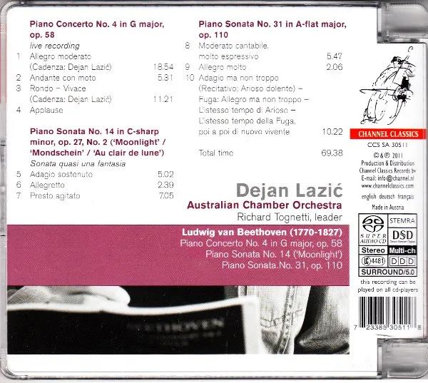 Piano Concerto No. 4 In G Major, Op. 58; Piano Sonatas No. 14 ('Moonlight') & No. 31 (Op. 110)