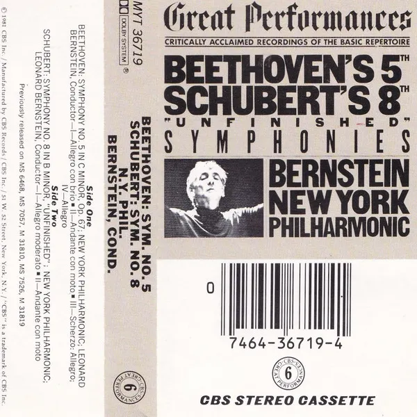 Beethoven's 5th, Schubert's 8th "Unfinished" Symphonies