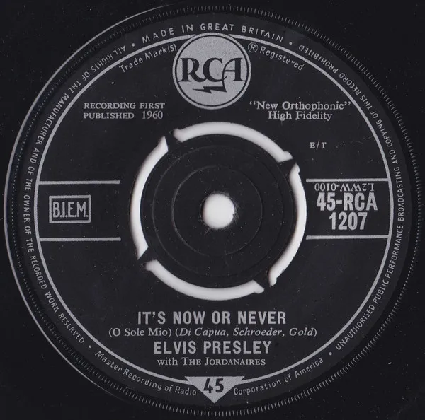It's Now Or Never (O Sole Mio)