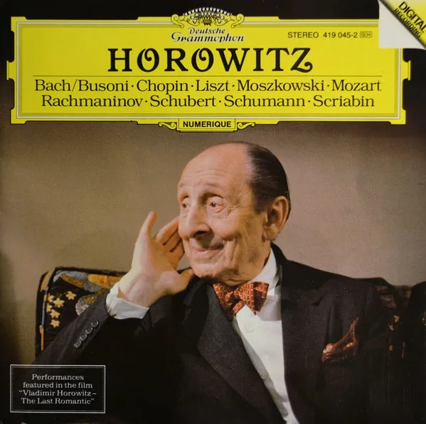 Bach/Busoni · Chopin · Liszt · Moszkowski · Mozart · Rachmaninov · Schubert · Schumann · Scriabin