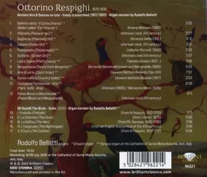 Antiche Danze ed Arie per Liuto (arrangiert für Orgel von Rodolfo Bellatti)