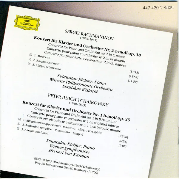 Rachmaninov · Piano Concerto No. 2 / Tchaikovsky · Piano Concerto No.1
