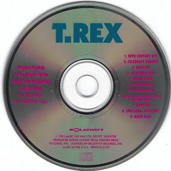 Promotional CD Sampler From "T. Rex: The Essential Collection"