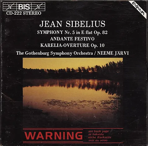 Symphony Nr. 5 In E Flat Op. 82 / Andante Festivo / Karelia-Overture Op. 10