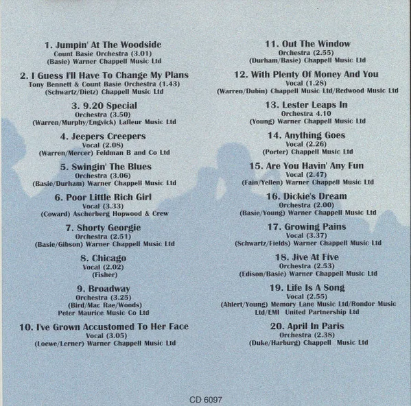 Tony Bennett Swings With The Count Basie Orchestra