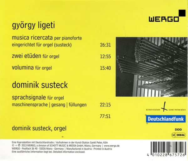 Musica Ricercata (arr.für Orgel von Dominik Susteck)