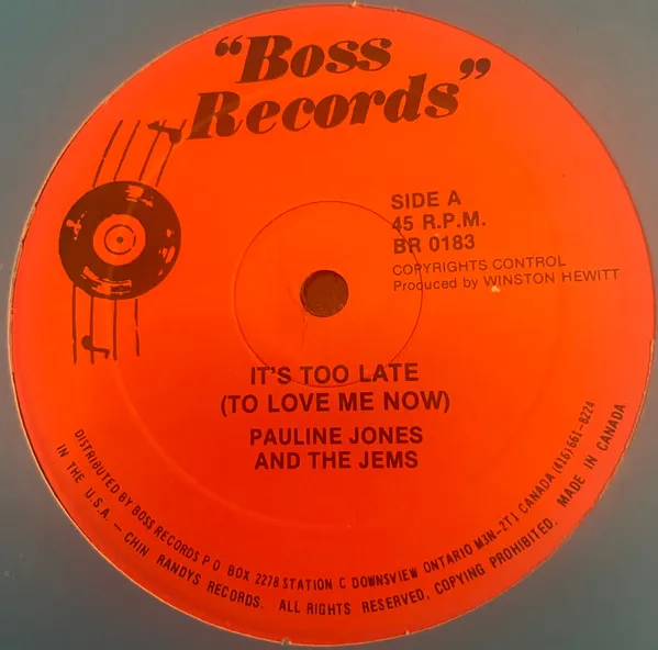 It's Too Late (To Love Me Now)