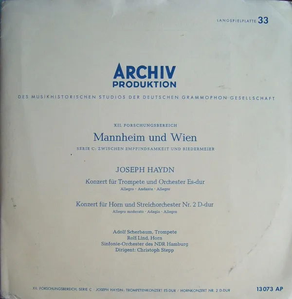 Konzert Für Trompete Und Orchester Es-dur / Konzert Für Horn Und Streichorchester Nr. 2 D-dur