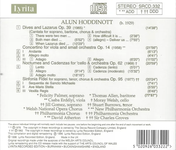 Dives And Lazarus • Viola Concertino • Nocturnes And Cadenzas • Sinfonia Fidei