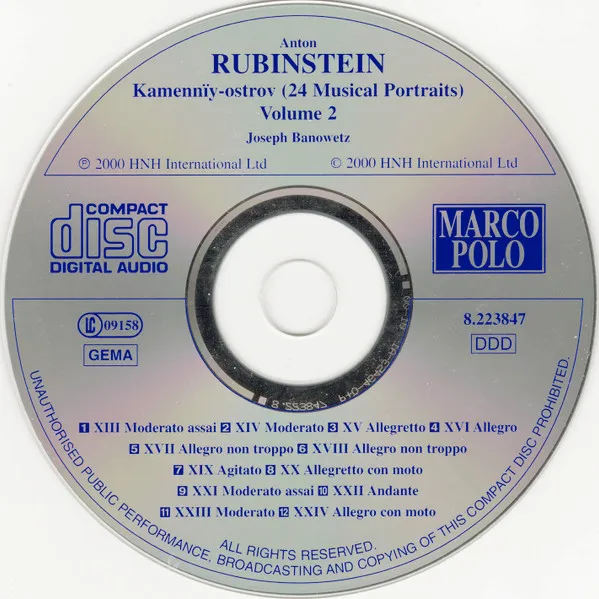 Rubinstein: Kamennïy-ostrov, Vol. 2