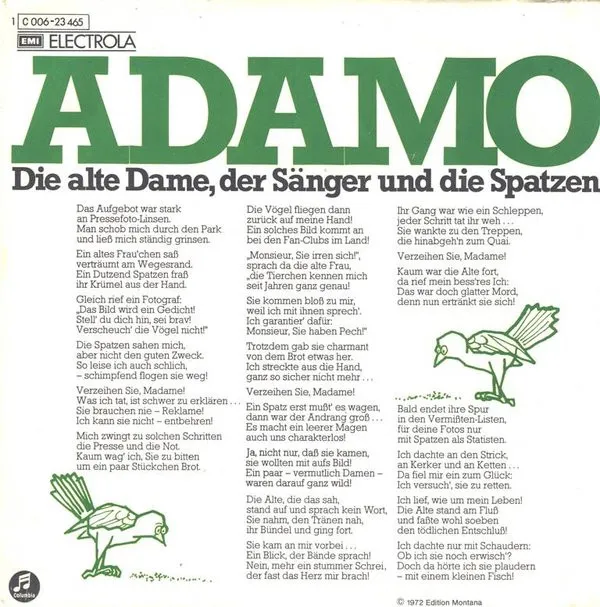 Die Alte Dame, Der Sänger Und Die Spatzen