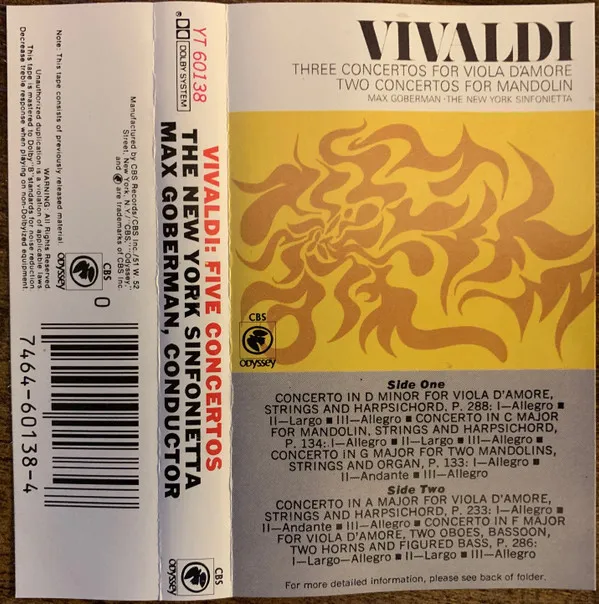 Three Concertos For Viola D'Amore / Two Concertos For Mandolin