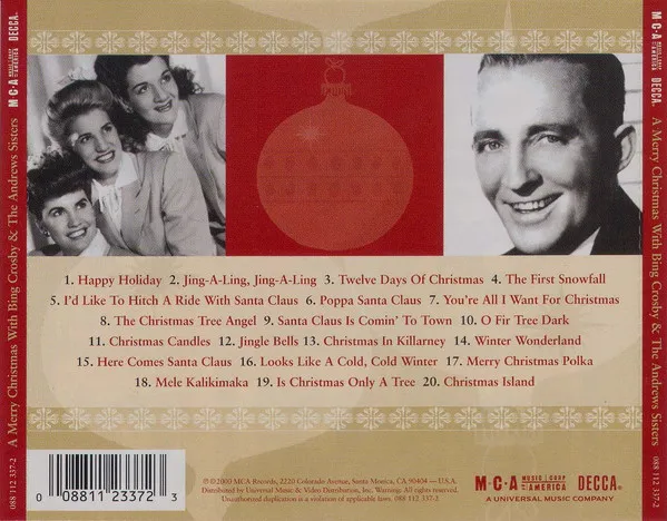 A Merry Christmas With Bing Crosby & The Andrews Sisters