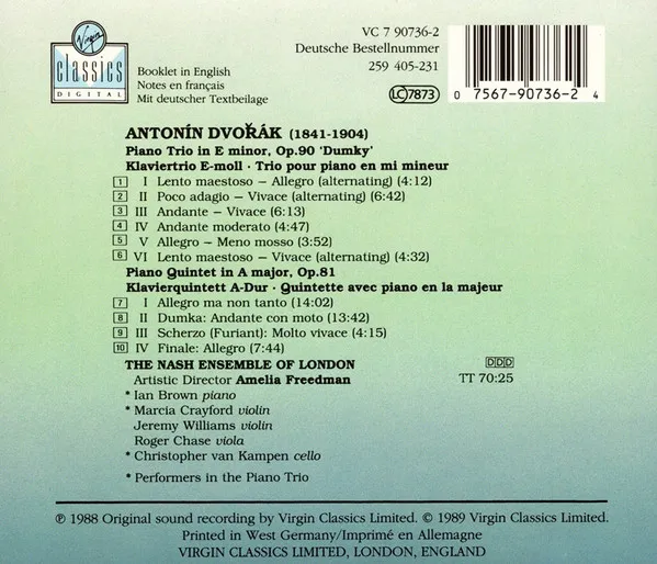 Piano Quintet · Klavierquintett / Piano Trio · Klaviertrio ‘Dumky’