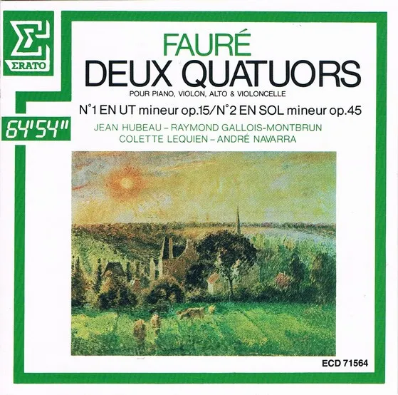Deux Quatuors Pour Piano, Violon, Alto Et Violoncelle